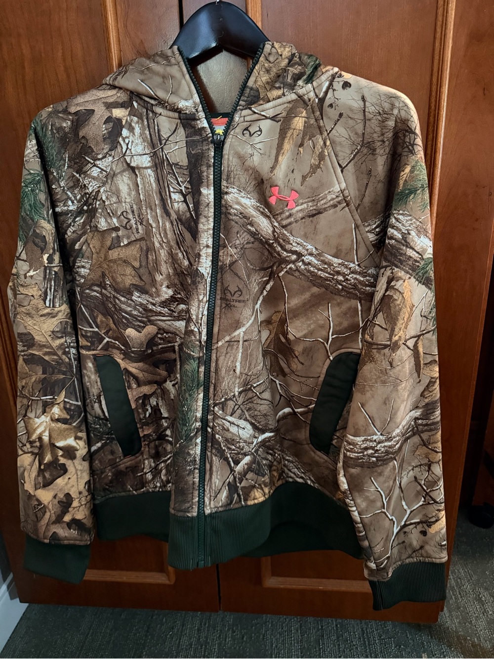 Under Armour woman’s Camo Full-Zip Hoodie with Pink Logo